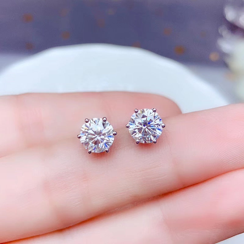 925 Silver Moissanite Earrings