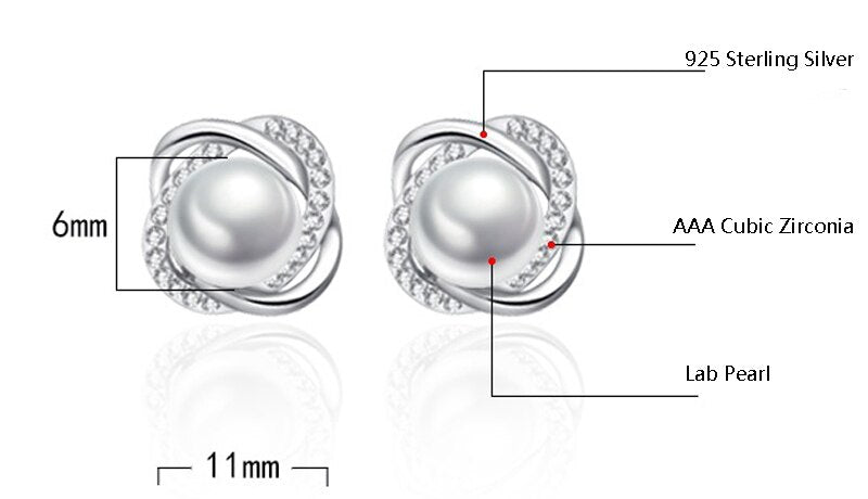 Pearl Twist Stud Earrings